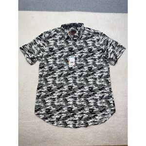 NWT Robert Graham "Edmunds" Short Sleeve Button Up Shirt Camo Skull AOP Medium